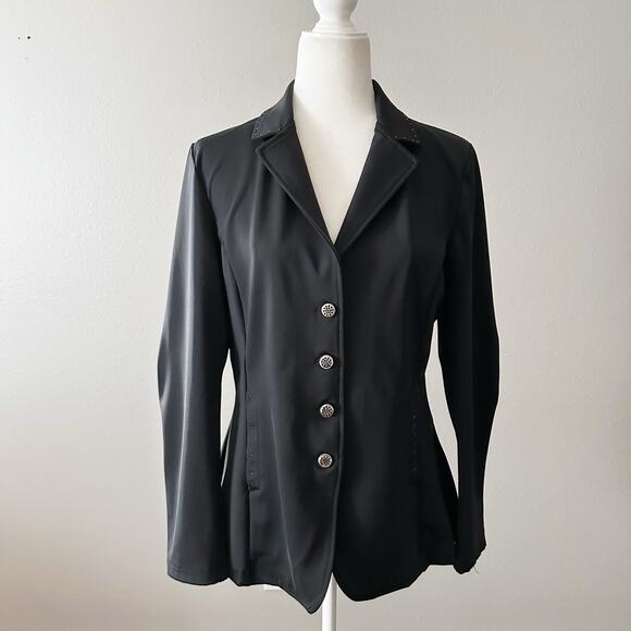 Romfh Bling Equestrian Show Coat Black w Swarovski Crystals Women's Size 10 - Picture 2 of 16